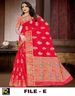 red cotton silk weaving mina work rich pallu  fabric weaving work casual 