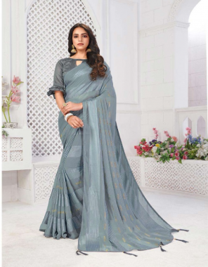 grey saree - georgette with satin and jari lining with swarovski butta | blouse - banglori silk fabric jari lining work festive 