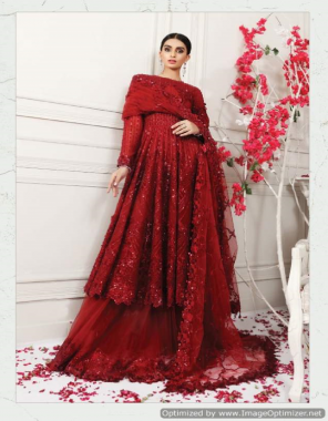 red top - heavy butterfly net with heavy embroidery with heavy diamond [ with santoon inner ] | bottom - santoon / net with foil print lahanga style prints | dupatta - heavy butterfly net with heavy embroidery less [ pakistani copy ] fabric heavy embroidery work party wear 