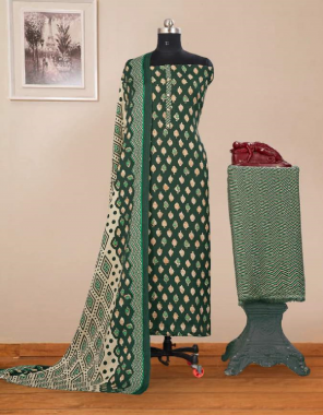 dark green top - pure pashmina print with work | bottom - pure pashmina print | dupatta - pashmina shawl print  fabric printed work casual 