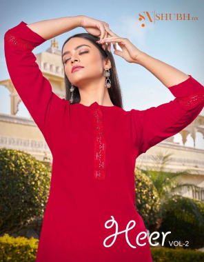 red rayon embroidery | length - 46 fabric embroidery work festive 