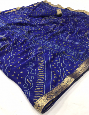navy blue chiffon with attached border  fabric printed work casual 
