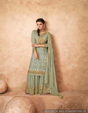 pista georgette fabric embroidery work ethnic 