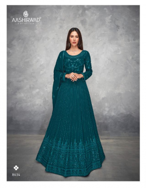 rama blue top - real georgette ( free size stitch up to 44 ) | inner - silk santoon | bottom - silk santoon | dupatta - real georgette fabric embroidery work casual 