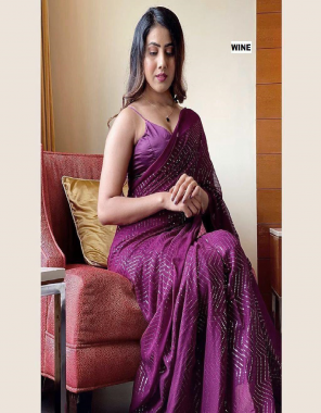 pink saree - georgette | saree work - fancy thread zari & 3mm sequance work | saree size - 5.50 m | blouse - banglory silk ( 0.80 m) [ master copy ] fabric sequance work work casual 