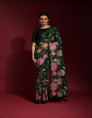 black premium georgette | blouse - plain banglori silk fabric printed work ethnic 