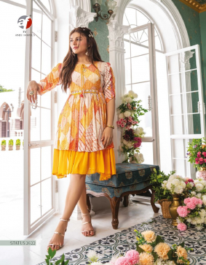 yellow pure corchet georgette with digital print  fabric printed work casual 