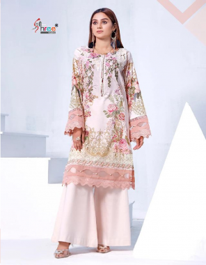 pink top - pure cotton print with embroidery patch | bottom - semi lawn | dupatta - cotton (pakistani copy) fabric embroidery work wedding 