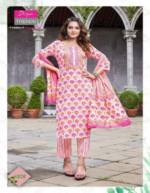 pink cotton with classy print & mul dupatta | length - 46 to 48 fabric printed work ethnic 