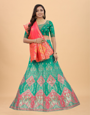 rama top - banarasi silk | inner - micro cancan and canvas also comes for more volume of flair semi stitched up to 44