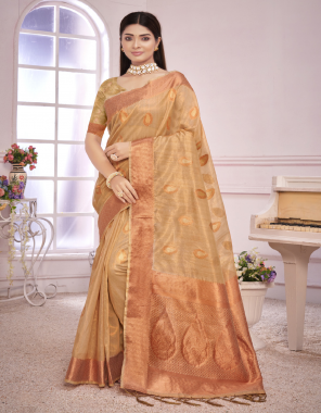 orange sangam padmini organza weaving rich pallu saree fabric printed work wedding 