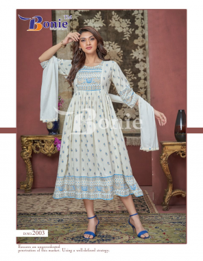 white pure rayon full flare kurti with dupatta (fully stitched ) length - (50 inches) rate - 650 /- fabric printed work casual 