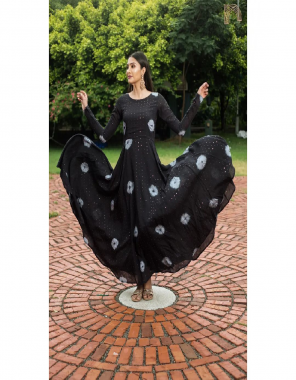 black mulsin sequance complete linning | height - 52+ inch | flair - 3.5 fabric sequance work party wear 