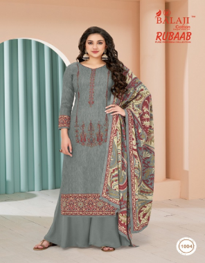 grey top - pure pashmina with digital print with kashmiri embroidery (2.50 mtr) | bottom - pure pashmina haring bond (2.75 mtr) | dupatta - pure pashmina shawl (2.25 mtr) fabric embroidery work casual 