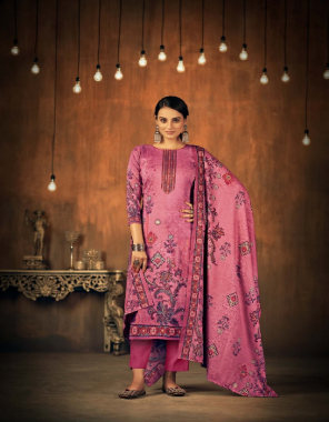 pink top - pure pashmina heavy spun with swarovsky work | dupatta - pure pashmina spun shawl (2.30 mtr) | bottom - pure pashmina heavy spun  fabric embroidery work festive 