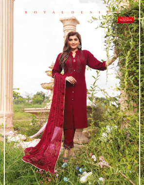 red top - finest & very comfortable pure quality of rayon slub | pant - heavy & perfectly stitched rayon slub pant with embroidery | dupatta - fancy pattern dupatta heavy grade fabric embroidery  work festive 