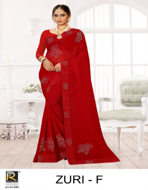 red art silk  fabric sequence  work ethnic 