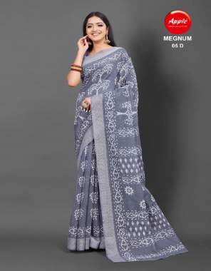 blue cotton blend  fabric printed work ethnic 