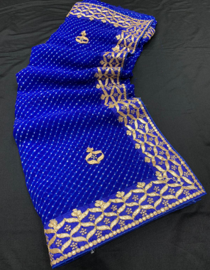 sky blue leheriya print georgette  fabric printed  work ethnic 