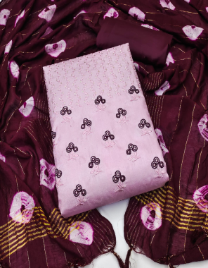 baby pink top - coco silk (2 mtr) | bottom - indo cotton (2 mtr) | dupatta - corona bandhani print (2.15 mtr) fabric printed  work ethnic 