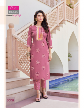 pink rayon with classy gold print fancy embroidery work | length - 44 fabric embroidery work festive 