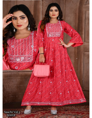 red rayon | length - 48 fabric embroidery work ethnic 