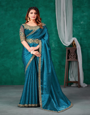 navy blue saree - jimmy silk bandhani digital print | blouse - heavy embroidered work blouses and belt | work - golden dori work and belt  fabric printed work wedding 