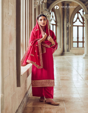 red top - premium silk with silk santoon inner |bottom - premium silk | dupatta - premium silk  fabric embroidery work festive 