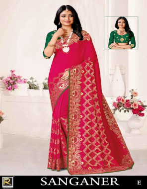pink art silk vichitra  fabric printed  work wedding 