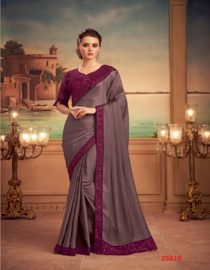 coffee saree - silk , chiffon (6.30 mtrs apx) | blouse - net,silk  fabric embroidery  work wedding 