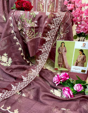 brown top - cotton with self embroidery with patch | bottom - semi lawn | dupatta - manipuri cheks with embroidery (pakistani copy) fabric embroidery work wedding 