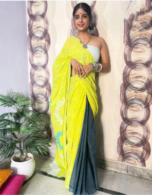 parrot green saree - mono cotton | work - saree digital print | blouse - digital print (master copy) fabric printed  work wedding 