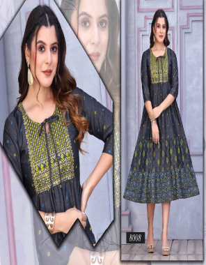 blue fabrics - heavy rayon two tone 14 kg | fancy embroidery work | 3 layer pattern flair | gold foil print | length - 48 fabric printed work festive 