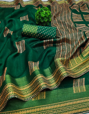 dark green handloom zari patta  fabric printed work ethnic 