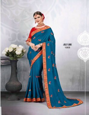 navy blue art silk vichitra fabric printed  work festive 