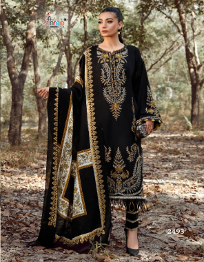 black top - pure heavy rayon cotton dyed | heavy kashmiri self embroidery | bottom - pure rayon cotton | dupatta - cotton exclusive print (pakistani copy) fabric embroidery  work ethnic 