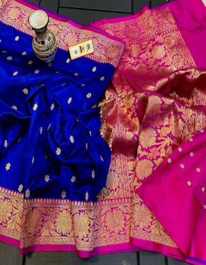 navy blue  pure handloom banarasi katan silk sarees fabric printed work wedding 