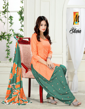 orange top - heavy rayon | sequences and embroidery work | bottom - heavy rayon | sequence embroidery butties | dupatta - design in heavy chinon with lace fabric embroidery  work wedding 