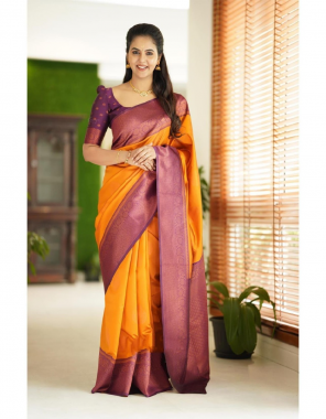 yellow soft lichi silk cloth | blouse - exclusive jacquard border  fabric printed  work festive 