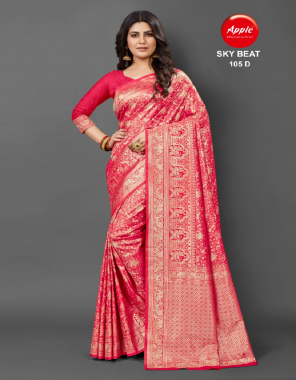 pink cotton silk saree fabric printed work festive 