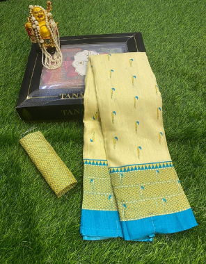 yellow  printed paper silk saree with un stitched blouse  fabric printed  work festive 