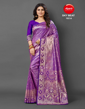 purple cotton silk saree fabric printed  work festive 