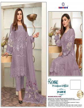 purple top - heavy georgette with heavy embroidered with hand khatali work | dupatta - heavy faux georgette with embroidery work | inner - heavy dull santoon | bottom - heavy dull santoon (pakistani copy) fabric embroidery  work festive 