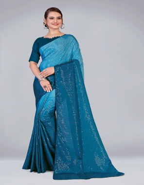 sky blue  fabric - chinon chiffon | work - sequence embroidery | blouse fabric - mono banglory | saree cut - 5.50 | blouse - 1 mtr fabric embroidery  work festive 