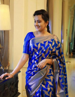 sky blue fabric - soft lichi silk cloth | design - beautiful rich pallu & jacquard work on all over the saree | blouse - exclusive jacquard border  fabric printed  work festive 