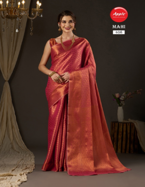 red silk blend saree  fabric printed  work festive 