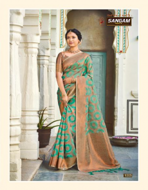 parrot green fabric - organza | weaving rich pallu  fabric weaving   work ethnic 