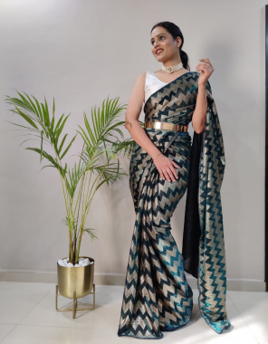 sky blue saree - premium quality heavy natting fabric with foil print | blouse - heavy satin banglory (0.80 unstitched)(master copy) fabric printed  work wedding 