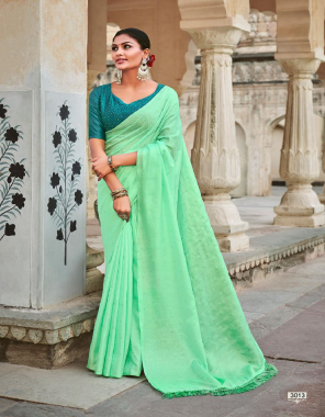 parrot green fabric - khadi with fancy embroidery work blouse  fabric embroidery work ethnic 