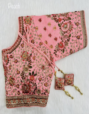baby pink heavy embroidery + real jarkan diamond work | fabric - heavy pure silk | size - plus size 42